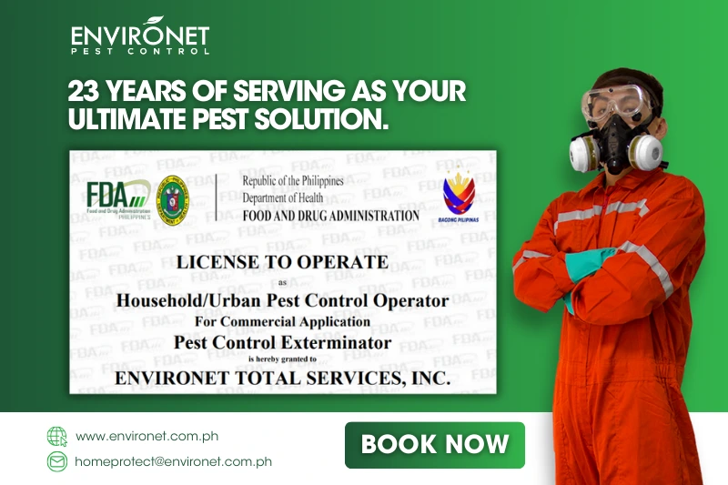 FDA License to Operate Proof with our Environet Pest Control Technician
