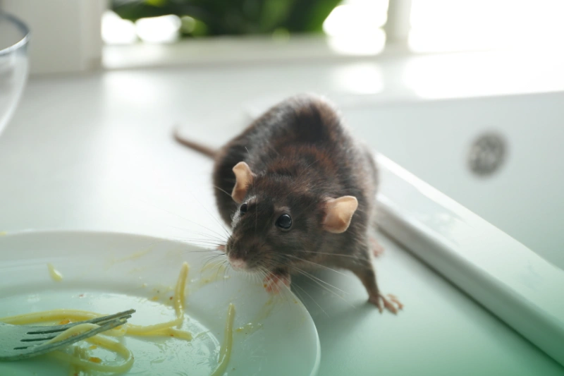 Contamination and Health Risks 1 a rat near a plate