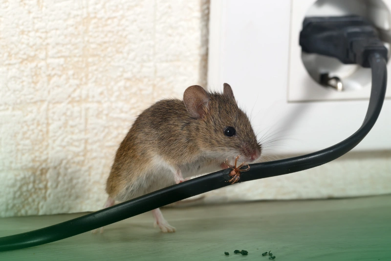 Fire Hazards 1 gnawed wire by a rat