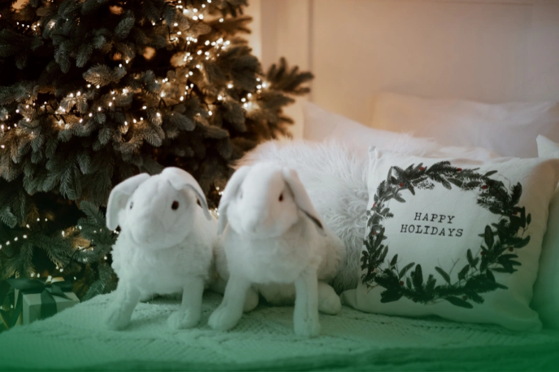 Guest Comfort a guest room with two stuffed animals next to a tree for ber months home tips