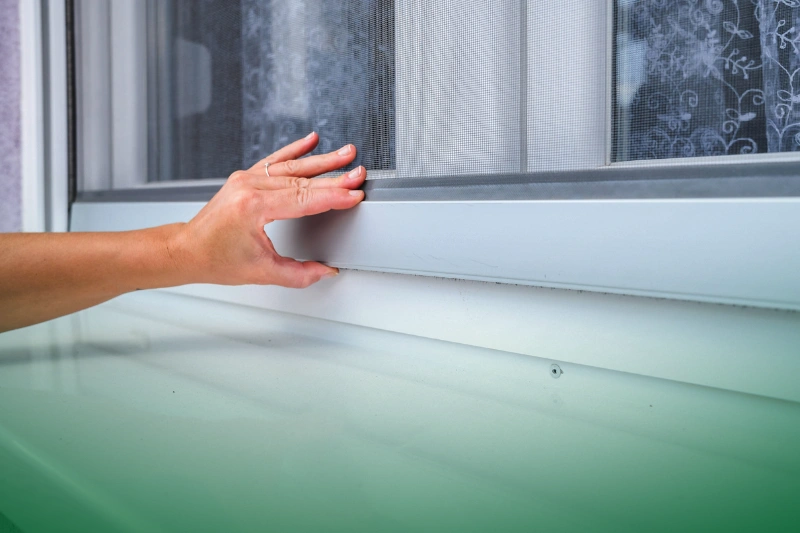 Seal Entry Points woman hand holds anti-insect mosquito