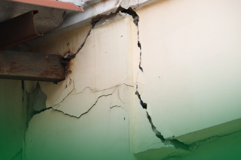 Unsealed Entry Points cracked concrete house pole