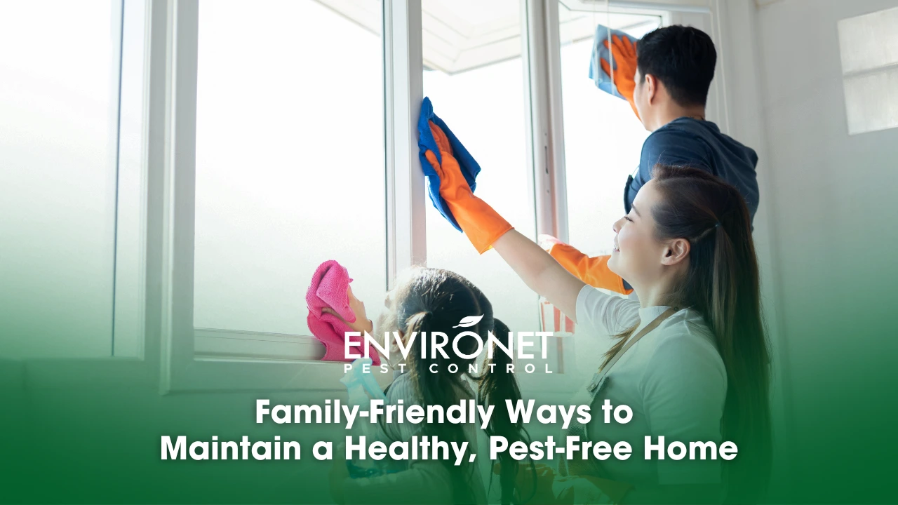 family cleaning together