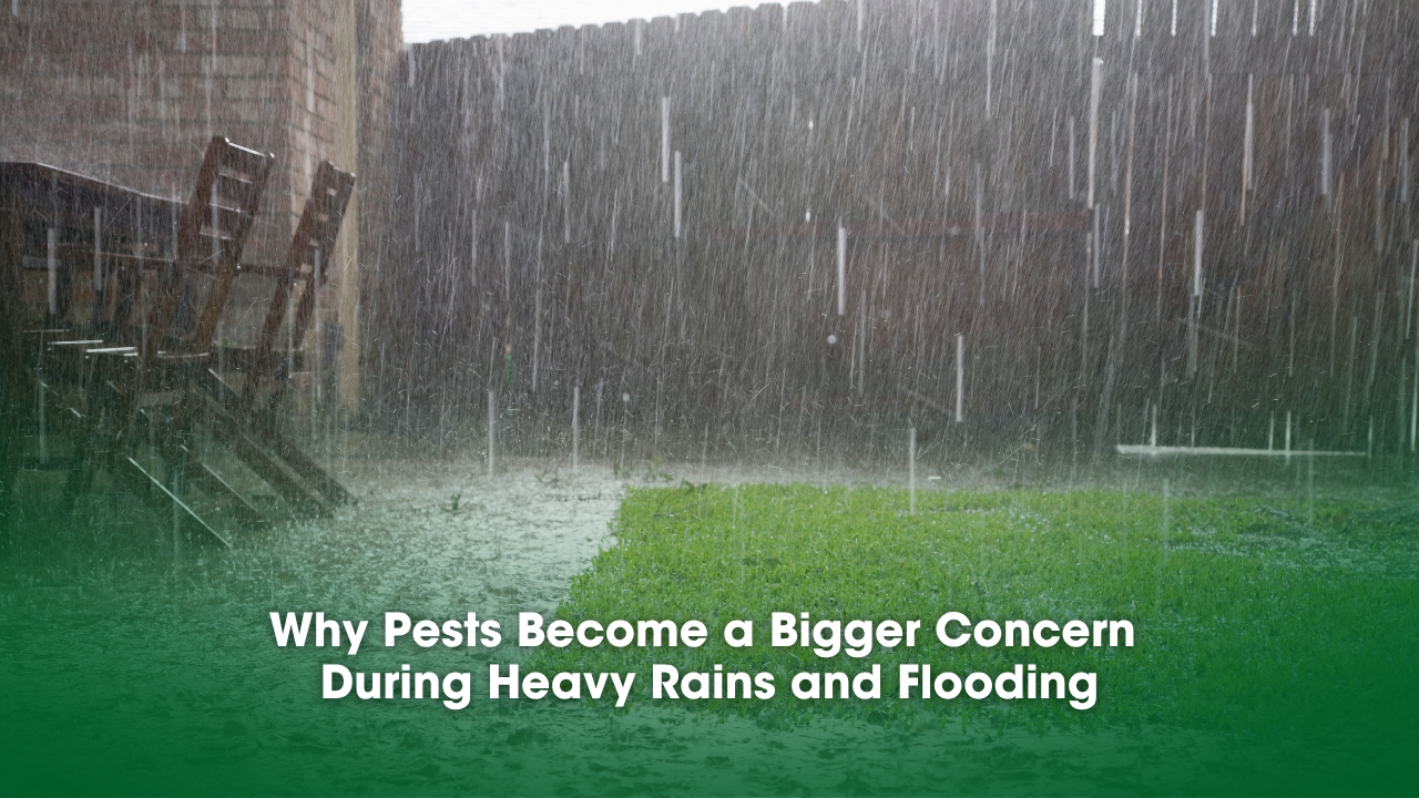 heavy rain in backyard
